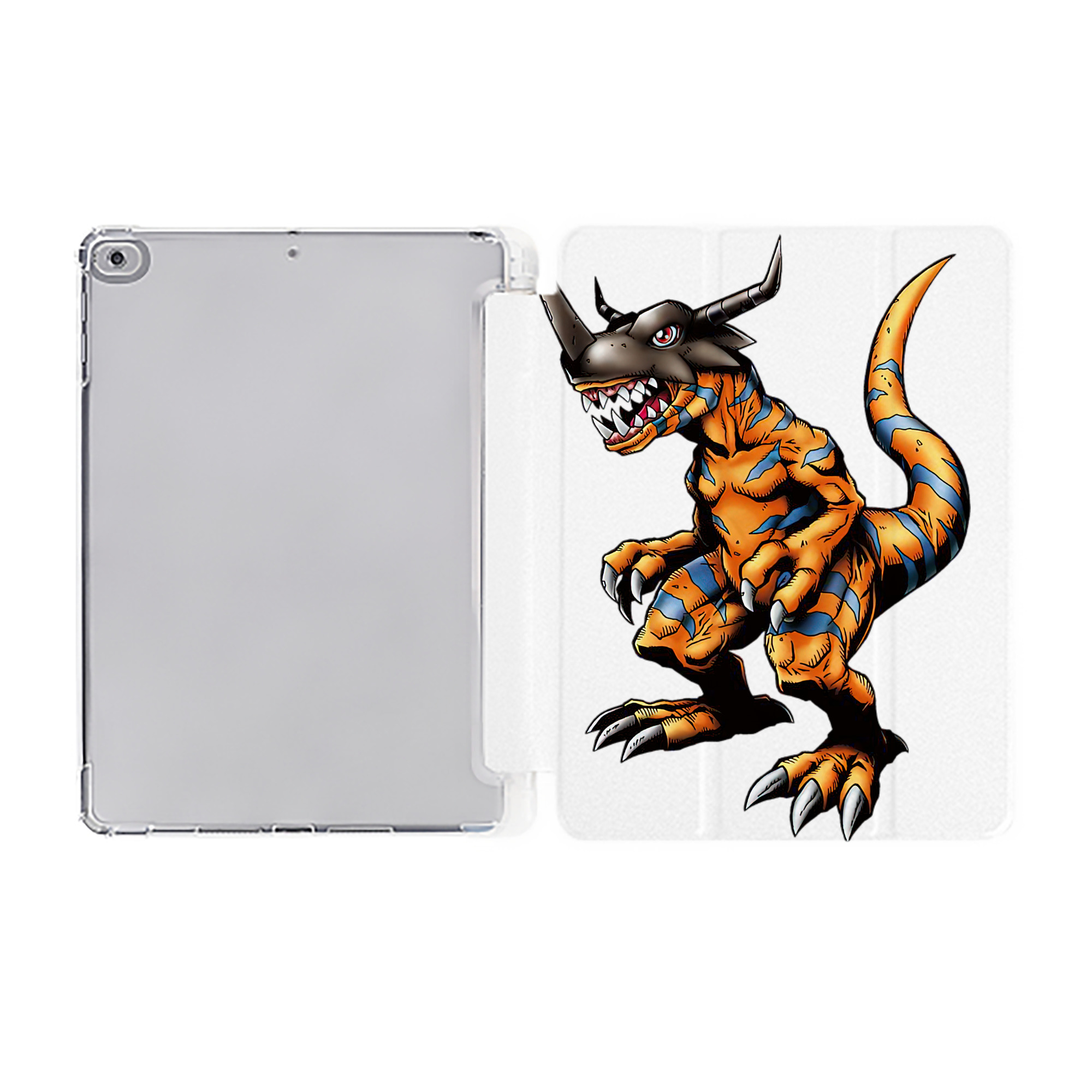 （画像用） Digimon デジタルモンスター/デジモン IPad ケース ペン収納付き 三つ折りスタンド PUレザー×シリコン 対応機種9.5/10.5/10.9インチ